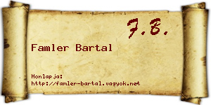 Famler Bartal névjegykártya